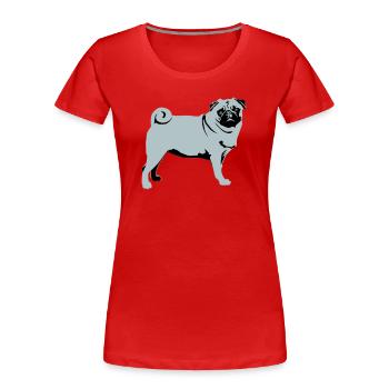Carlin - T-shirt bio Premium Femme - rouge - Devant - Mia (176cm)