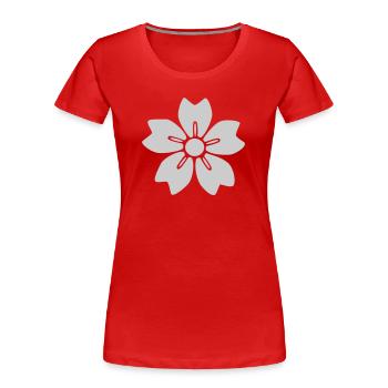 sakura - Frauen Premium Bio T-Shirt - Rot - Vorne - Mia (176cm)