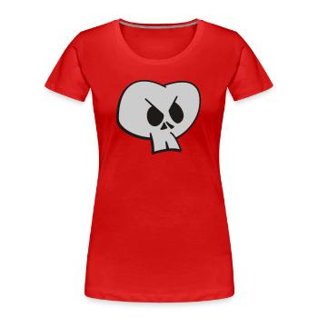 Crâne - T-shirt bio Premium Femme - rouge - Devant - Mia (176cm)