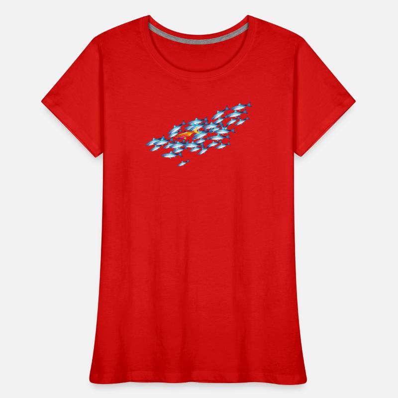 le poisson coloré dans l’essaim de poisson T-shirt bio Premium Femme