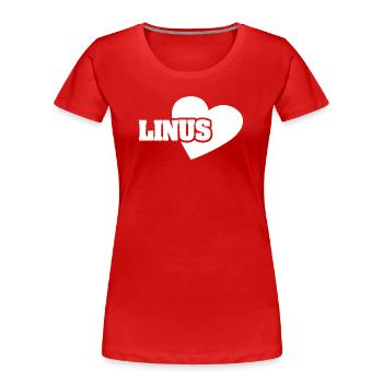 Linus comme l'or - T-shirt bio Premium Femme - rouge - Devant - Mia (176cm)