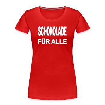 chocolat - T-shirt bio Premium Femme - rouge - Devant - Mia (176cm)