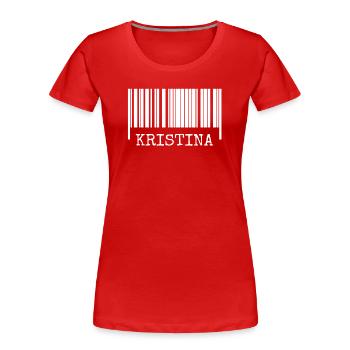 Barcode Kristina - Women's Premium Organic T-Shirt - red - Front - Mia (176cm)