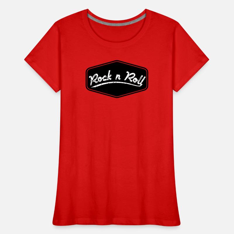 Rock n Roll Schild Shape Frauen Premium Bio T-Shirt