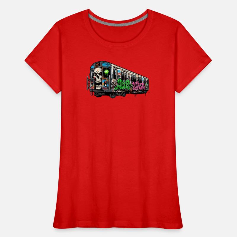 Graffitis sur le trafic du métro T-shirt bio Premium Femme