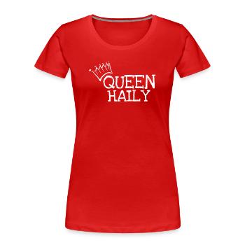 Geschenk für Haily - Frauen Premium Bio T-Shirt - Rot - Vorne - Mia (176cm)