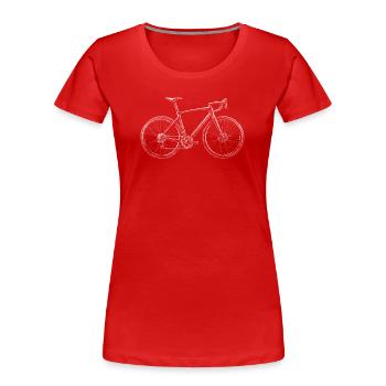 Rennrad Zeichnung – Geschenk für Radsportler - Frauen Premium Bio T-Shirt - Rot - Vorne - Mia (176cm)