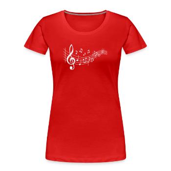 Notes de musique Clés Musiciens Professeurs de musique - T-shirt bio Premium Femme - rouge - Devant - Mia (176cm)