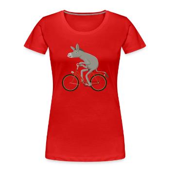 Vélos rouges - T-shirt bio Premium Femme - rouge - Devant - Mia (176cm)