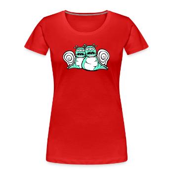 2 escargots monstres extraterrestres Halloween extraterrestres - T-shirt bio Premium Femme - rouge - Devant - Mia (176cm)