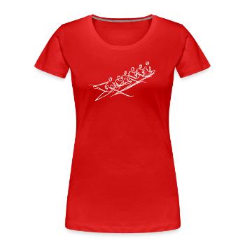 Rowing Team Sketch - Women's Premium Organic T-Shirt - red - Front - Mia (176cm)