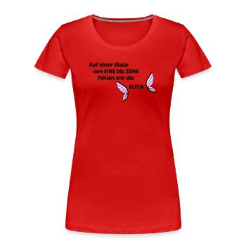 Elfen - Frauen Premium Bio T-Shirt - Rot - Vorne - Mia (176cm)