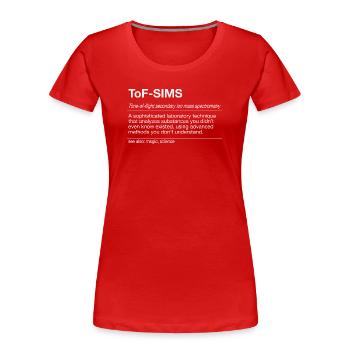 ToF-SIMS Ion Mass Spectrometry - Women's Premium Organic T-Shirt - red - Front - Mia (176cm)