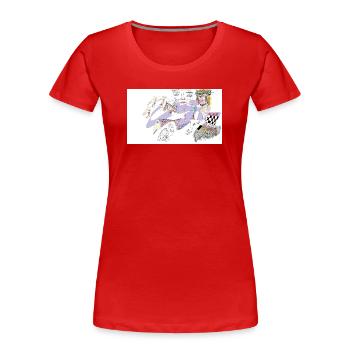 Tagträumen von Vögeln - Frauen Premium Bio T-Shirt - Rot - Vorne - Mia (176cm)