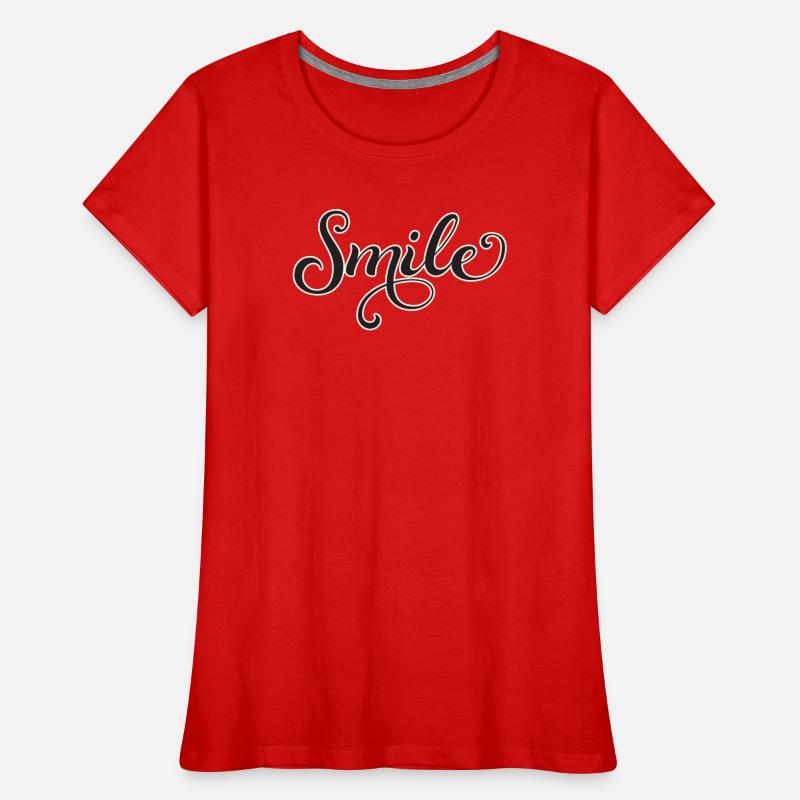 Lächelnder Script-Schriftzug Smile Frauen Premium Bio T-Shirt