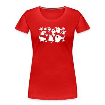 Süße Gruselmonster - Halloween - Frauen Premium Bio T-Shirt - Rot - Vorne - Mia (176cm)