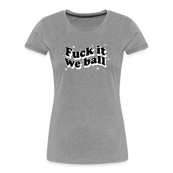 Fuck It We Ball - Retro Stars White - Women's Premium Organic T-Shirt - navy - Front - Mia (176cm)