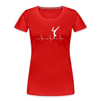 Calisthenics battement de la main Heartbeat Femme - T-shirt bio Premium Femme - rouge - Devant - Mia (176cm)