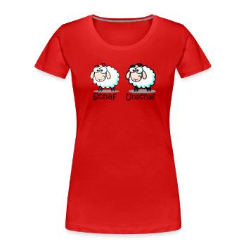 Schaf - Frauen Premium Bio T-Shirt - Rot - Vorne - Mia (176cm)