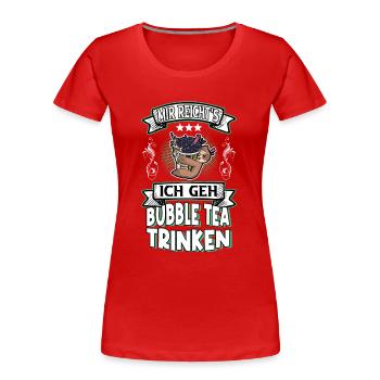 Bubble Tea Sloth Disant Drôle Humour Tendance - T-shirt bio Premium Femme - rouge - Devant - Mia (176cm)