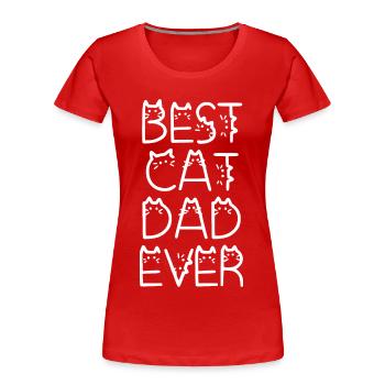 Bester Katzenvater aller Zeiten Lustiges Tier - Frauen Premium Bio T-Shirt - Rot - Vorne - Mia (176cm)