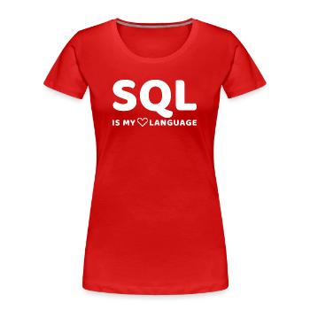 Modèle de code céleste sur fond sombre - T-shirt bio Premium Femme - rouge - Devant - Mia (176cm)