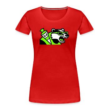 Dachs Schultuete Maskottchen - Frauen Premium Bio T-Shirt - Rot - Vorne - Mia (176cm)