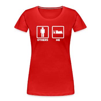 Bonhomme bâton de chemin de fer - T-shirt bio Premium Femme - rouge - Devant - Mia (176cm)