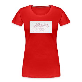 Main du Protecteur - T-shirt bio Premium Femme - rouge - Devant - Mia (176cm)