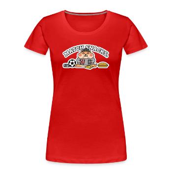 Match de hamster de foot drôle | Fan de snacks de football - T-shirt bio Premium Femme - rouge - Devant - Mia (176cm)