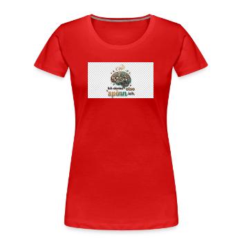 Ich denke also spinn ich Gehirnwerk - Frauen Premium Bio T-Shirt - Rot - Vorne - Mia (176cm)