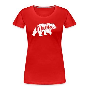 Mama Bear Script Logo - Women's Premium Organic T-Shirt - red - Front - Mia (176cm)