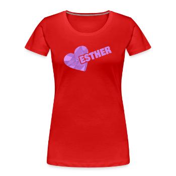 Esther dans le rôle de Kroenchen - T-shirt bio Premium Femme - rouge - Devant - Mia (176cm)