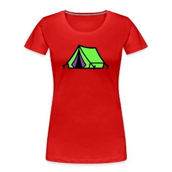 Festival Zelt Camping Icon - Frauen Premium Bio T-Shirt - Rot - Vorne - Mia (176cm)