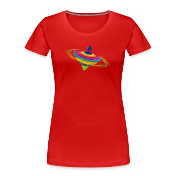 Toupie coloré - T-shirt bio Premium Femme - rouge - Devant - Mia (176cm)