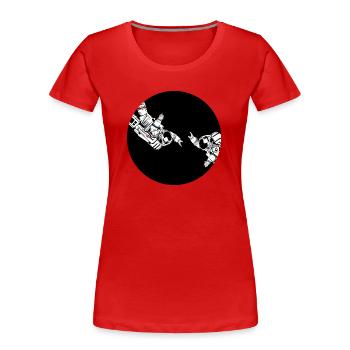 Astronautenfreunde - Frauen Premium Bio T-Shirt - Rot - Vorne - Mia (176cm)
