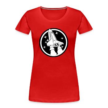 Raumschiff - Frauen Premium Bio T-Shirt - Rot - Vorne - Mia (176cm)
