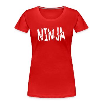 Ninja - T-shirt bio Premium Femme - rouge - Devant - Mia (176cm)