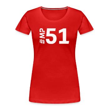 MP51-KARTON - Frauen Premium Bio T-Shirt - Rot - Vorne - Mia (176cm)