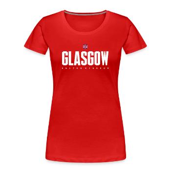 Glasgow - Frauen Premium Bio T-Shirt - Rot - Vorne - Mia (176cm)