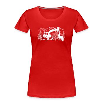 Excavatrice Silhouette Construction Equipment Operator Work - T-shirt bio Premium Femme - rouge - Devant - Mia (176cm)