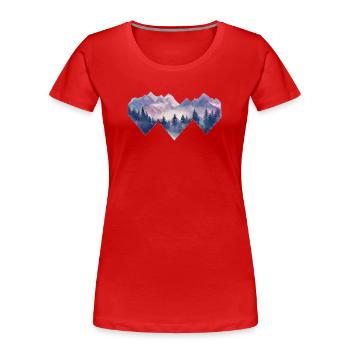Randonnée en montagne - T-shirt bio Premium Femme - rouge - Devant - Mia (176cm)
