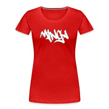 Lettrage Graffiti Mibga Neon - T-shirt bio Premium Femme - rouge - Devant - Mia (176cm)