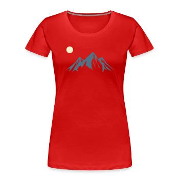 Bergsilhouette Sonnenaufgang - Frauen Premium Bio T-Shirt - Rot - Vorne - Mia (176cm)