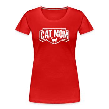 Blason vintage de la Cat Mom - T-shirt bio Premium Femme - rouge - Devant - Mia (176cm)