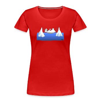 Eisberg Chillen - Frauen Premium Bio T-Shirt - Rot - Vorne - Mia (176cm)