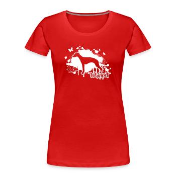 WHIPPET Dogs Mama Dog Greyhound Wilsigns - Women's Premium Organic T-Shirt - red - Front - Mia (176cm)