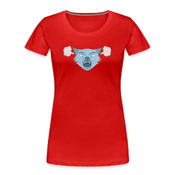 Wütender Wolf - Frauen Premium Bio T-Shirt - Rot - Vorne - Mia (176cm)