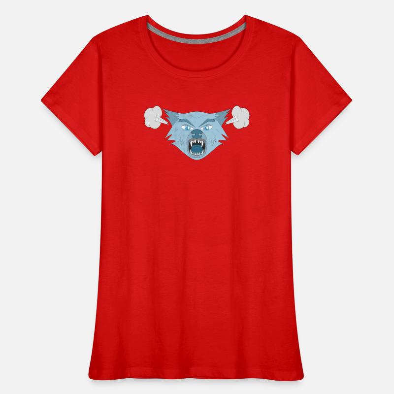 Wütender Wolf Frauen Premium Bio T-Shirt
