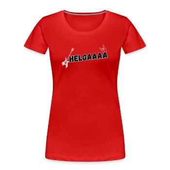 HELGA - Frauen Premium Bio T-Shirt - Rot - Vorne - Mia (176cm)